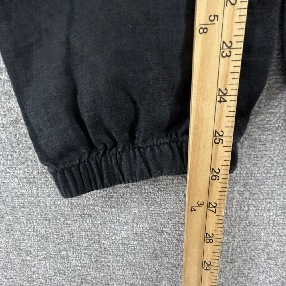 Athleta Cabo Linen Jogger Pants Women Size 6 Petite Black Activewear - Picture 8 of 10